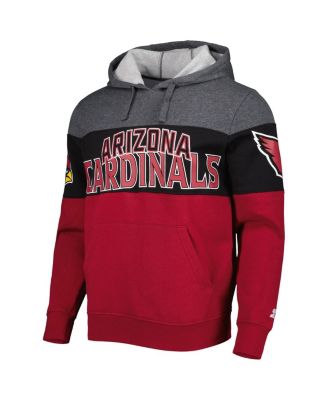 Men's Heather Charcoal, Cardinal Arizona Cardinals Extreme Pullover Hoodie