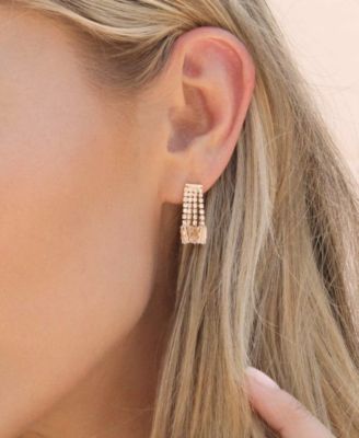 Crystal Fringe Dangle Stud Earrings