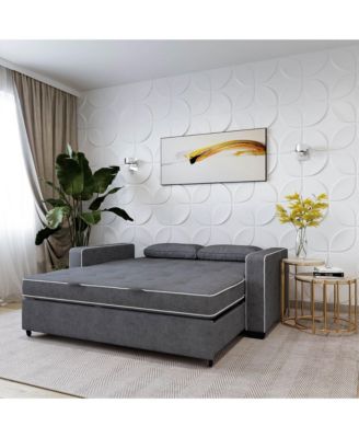 72.6" W Polyester Augustus Queen Convertible Sofa