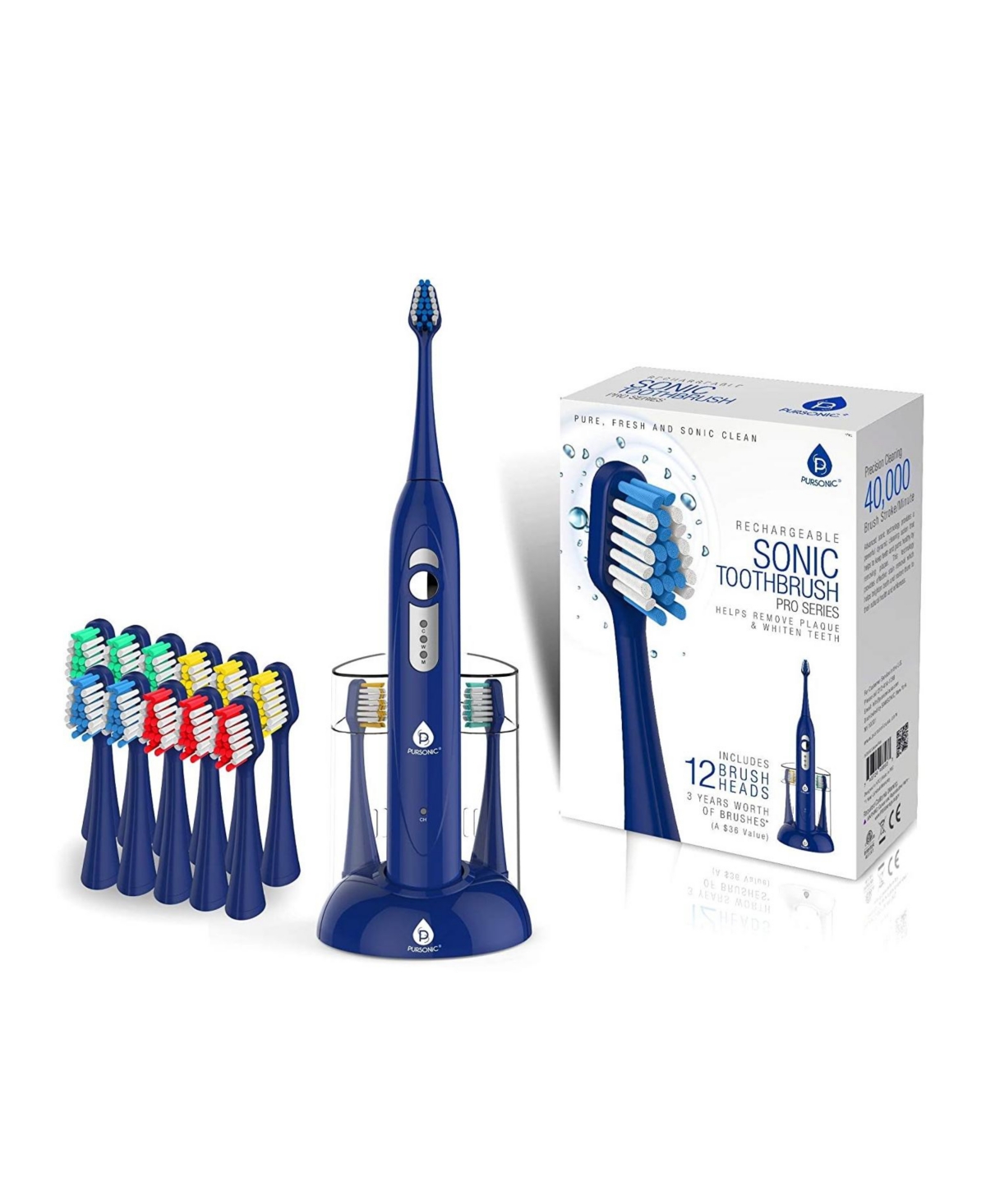 Pursonic S430 Smart Series Electronic Power Rechargeable Sonic Toothbrush In Blue