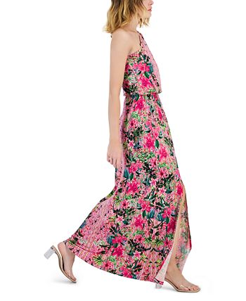 I.N.C. International Concepts Women's One-Shoulder Printed Maxi Dress,  Created for Macy's - Macy's