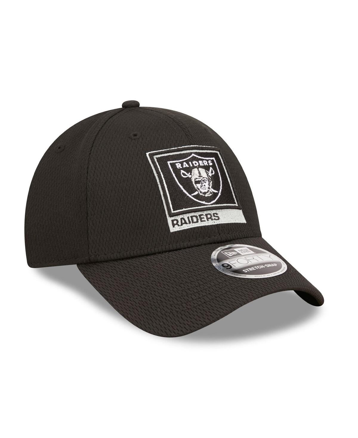 Shop New Era Men's  Black Las Vegas Raiders Framed Af 9forty Snapback Hat