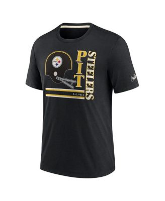 Men's Black Pittsburgh Steelers Wordmark Logo Tri-Blend T-shirt