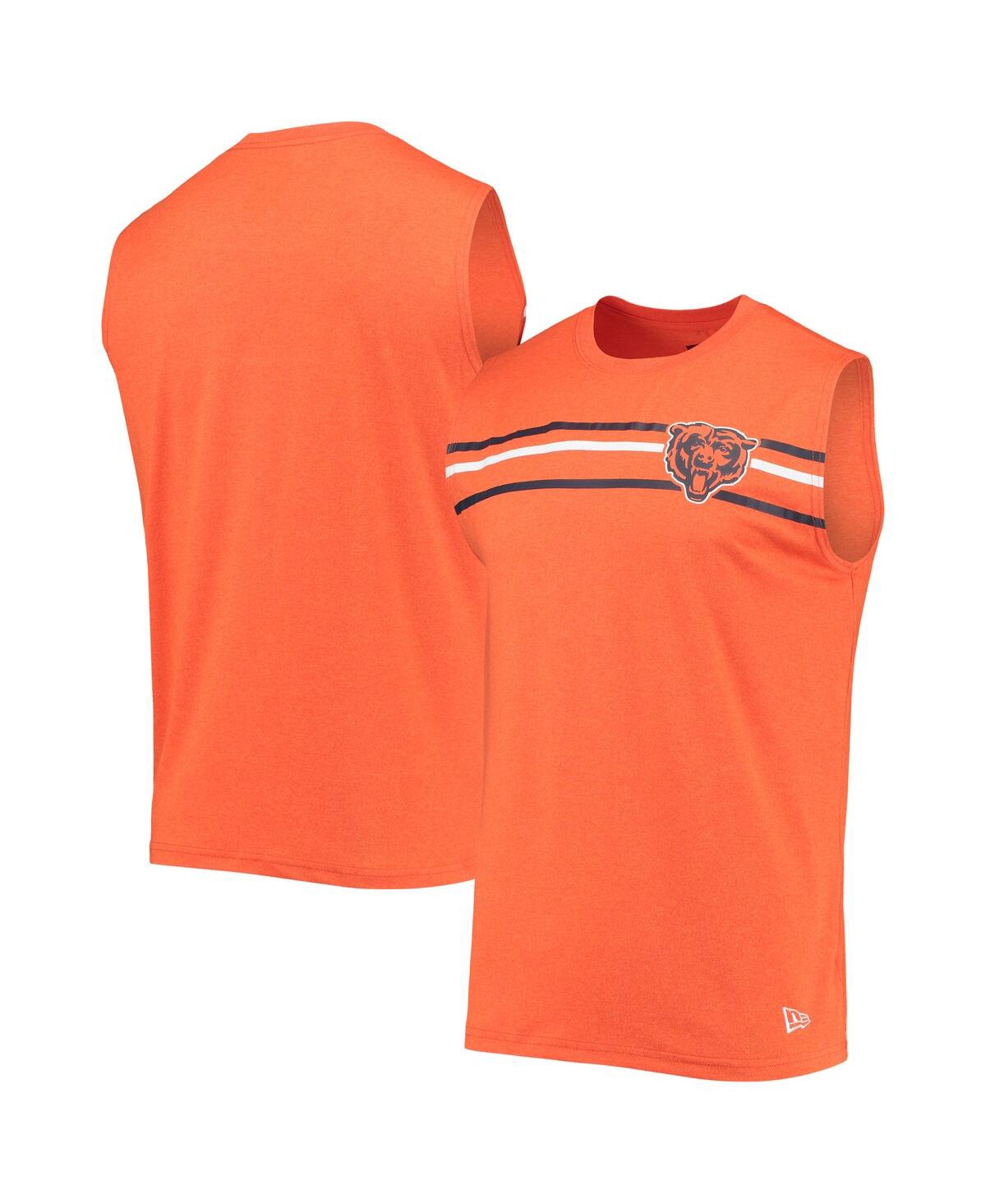 Shop New Era Men's  Orange Chicago Bears Brushed Sleeveless Tank Top