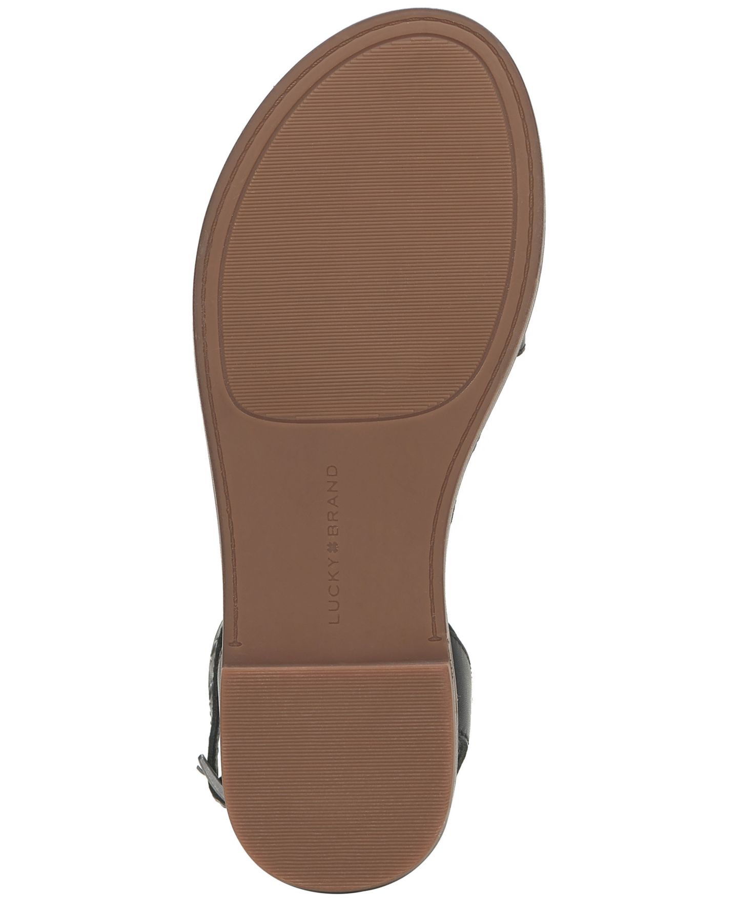Женские сандалии Lucky Brand Kimaya Ankle-Strap Flat, цвет: Чёрный кожаный — фото 5