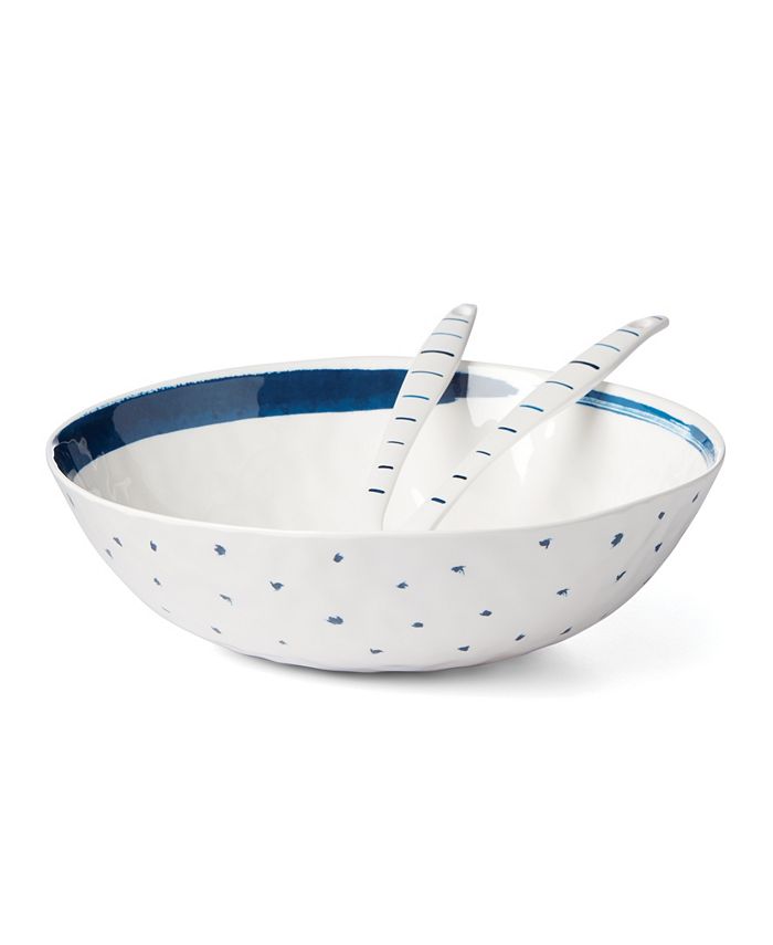 Lenox Blue Bay Melamine Salad Bowl With Servers Macy's