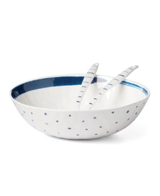 Lenox Blue Bay Melamine Salad Bowl With Servers - Macy's