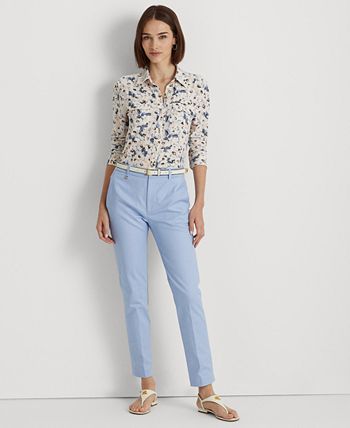 Lauren Ralph Lauren Women's Floral Stretch Jersey Shirt & Reviews - Tops -  Women - Macy's