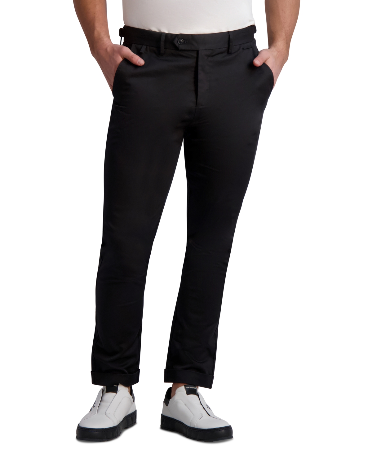 KARL LAGERFELD MEN'S SLIM-FIT STRETCH CHINO PANTS, CREATED FOR MACY'S