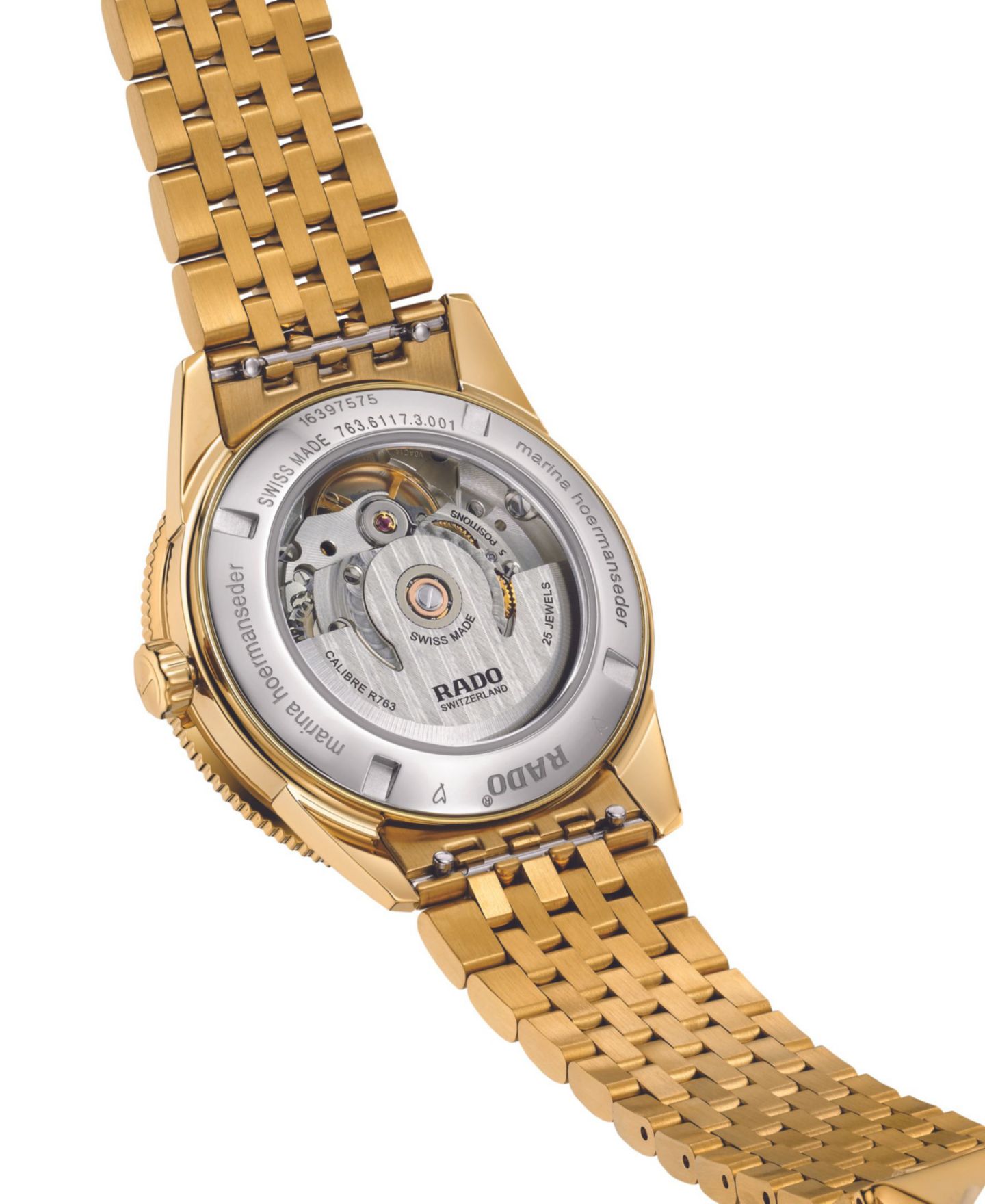Женские часы Rado Swiss Automatic Captain Cook x Marina Hoermanseder Heartbeat Gold-Tone Stainless Steel Bracelet Watch 37mm — фото 3