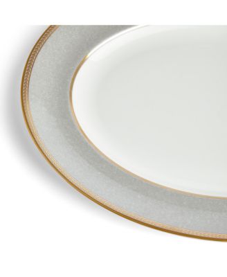 Renaissance Grey Oval Platter 13.75"