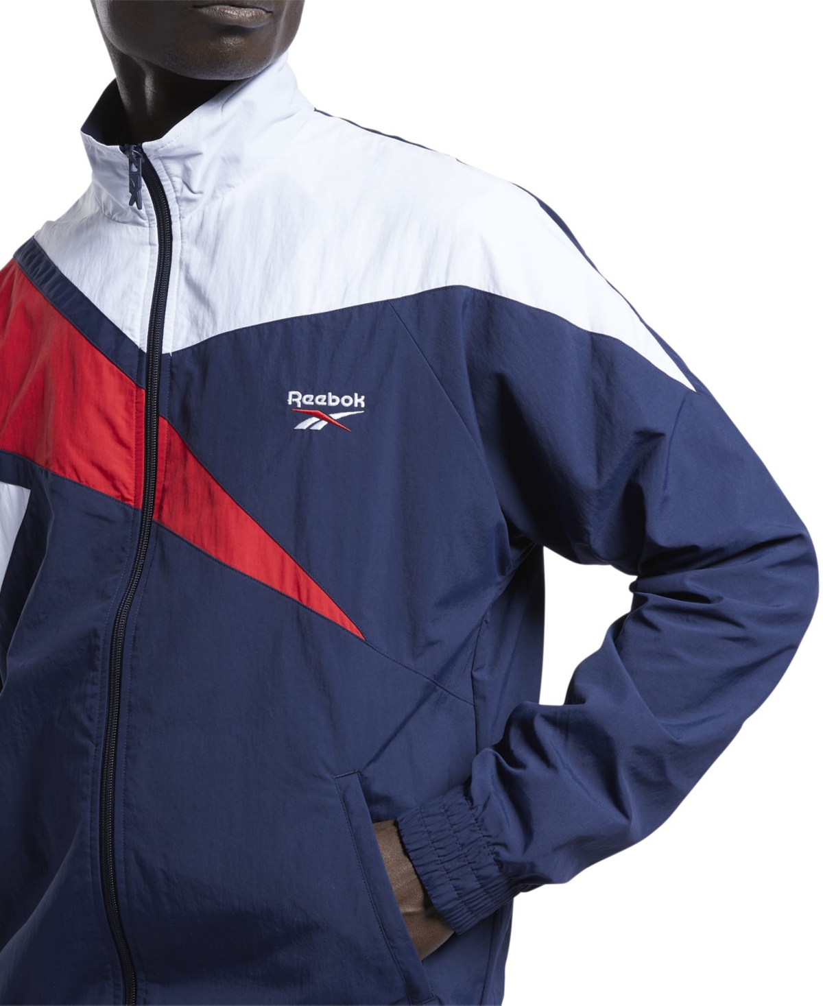 Reebok Men's Classics Vector Regular-Fit Logo Colorblocked Full-Zip Track Jacket -/ Red / White