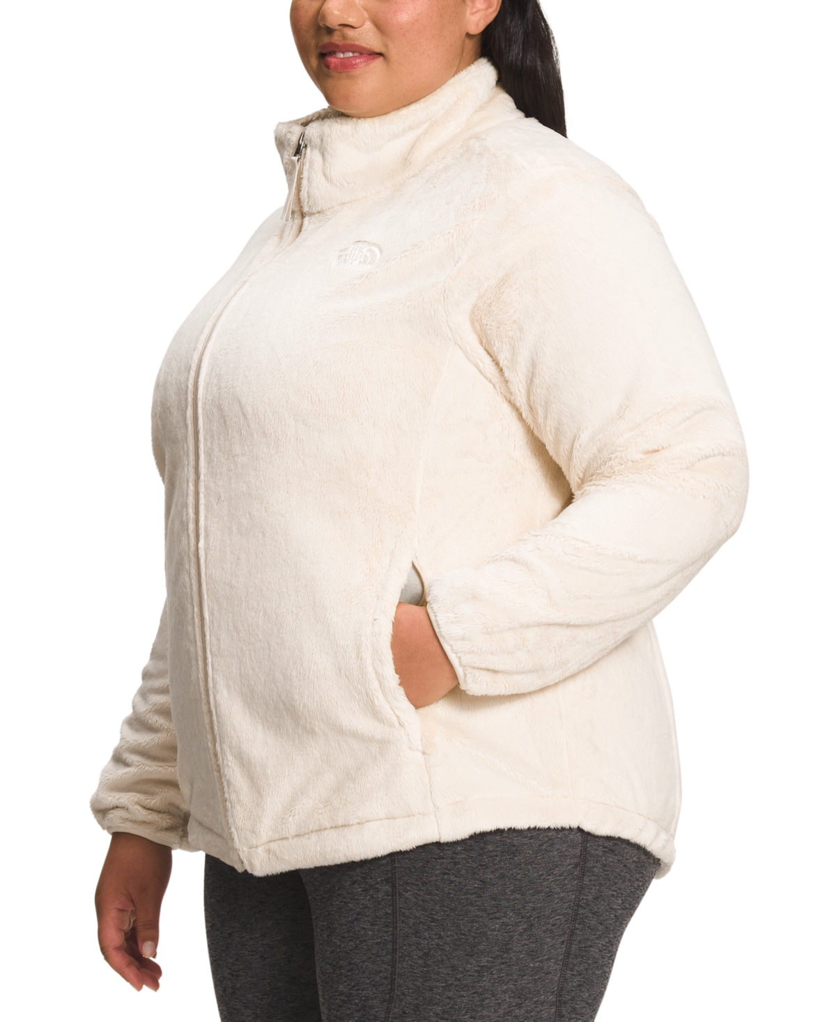 Shop The North Face Plus Size Osito Fleece Zip-front Jacket In Gardenia White