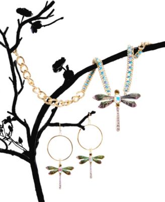 Betsey Johnson Faux Stone Dragonfly Gypsy Earrings - Macy's