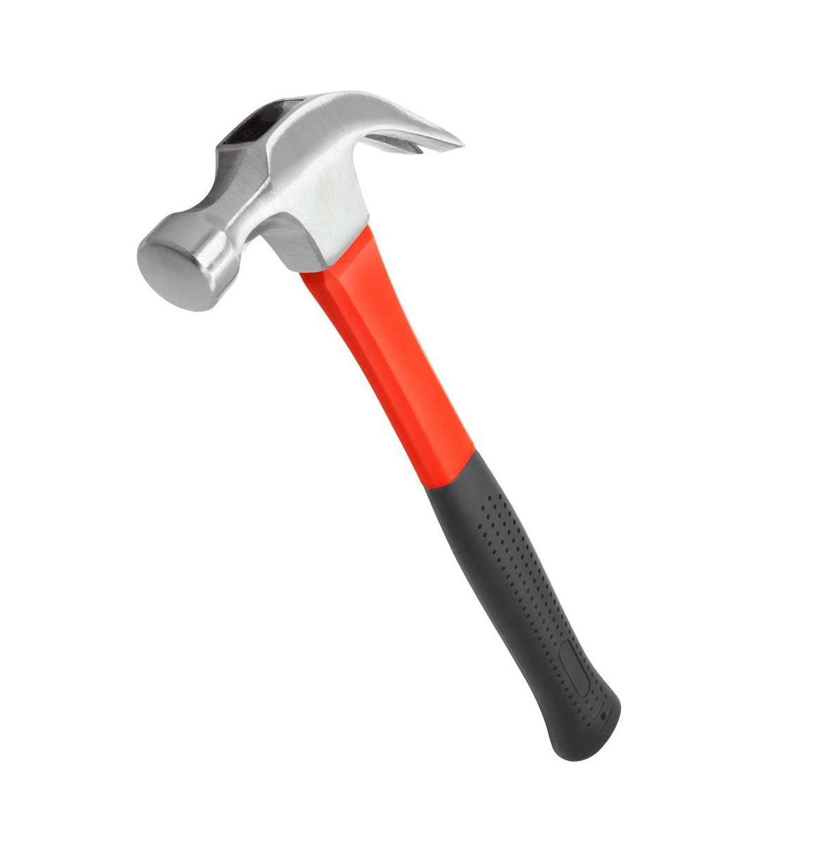 16 Ounce Claw Hammer with Nail Puller and Comfort Grip - Red