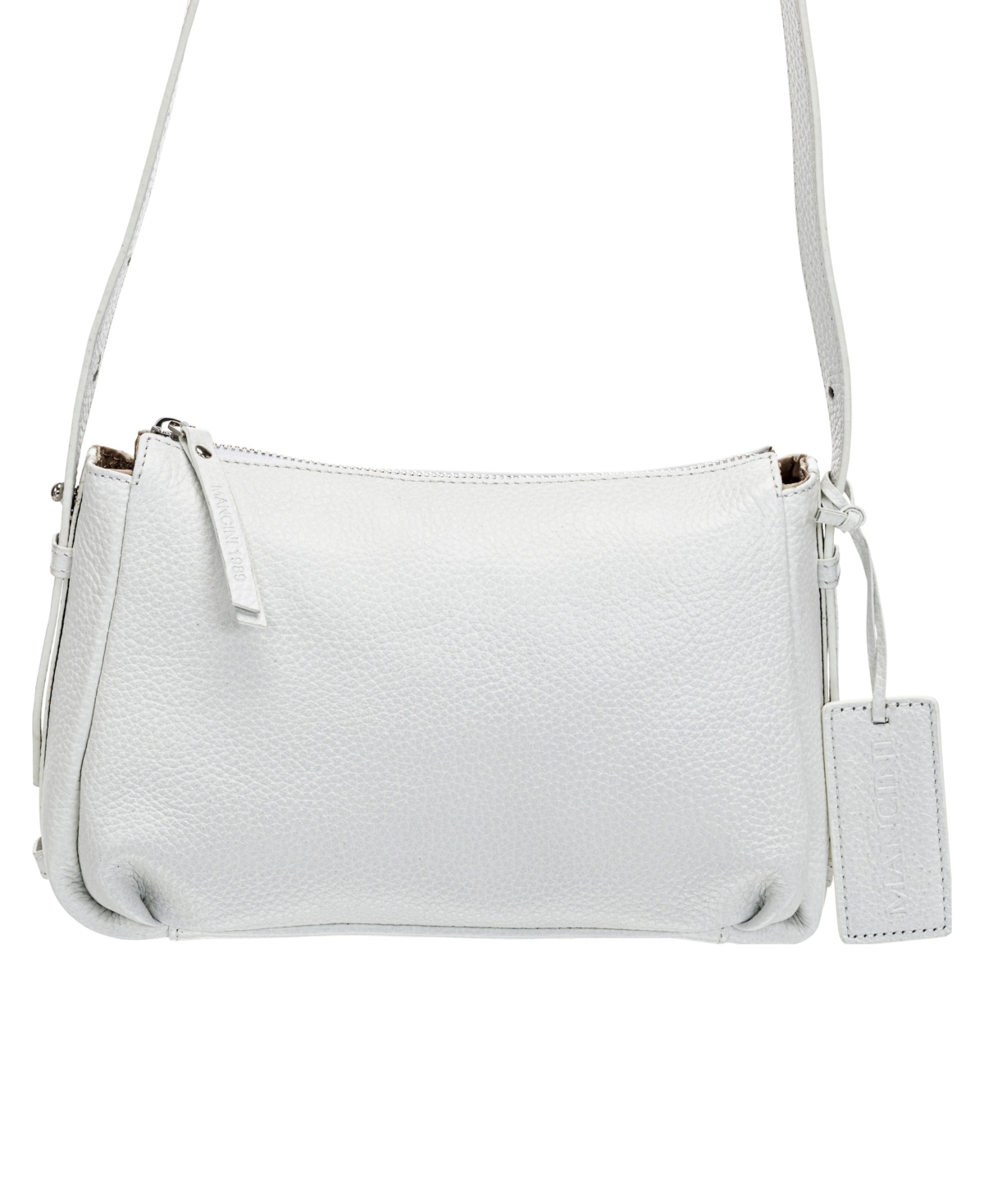 Mancini Women's Pebbled Charlize Crossbody Handbag In White
