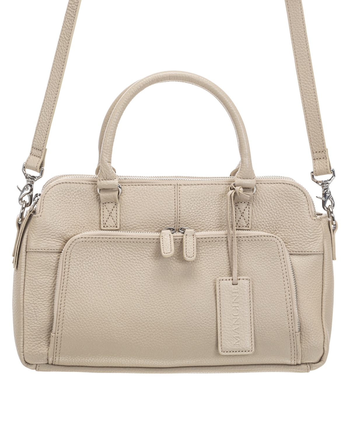 Mancini Women's Pebbled Jennifer Satchel Bag