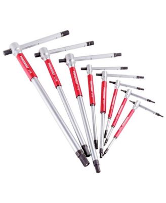 8 Piece SAE T-Handle Hex Key Wrench Set with Storage Rack