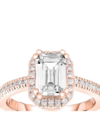 Sterling Silver Asscher-cut Cubic Zirconia Ring