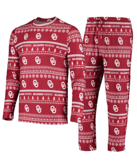 Мужской комплект Concepts Sport Oklahoma Sooners Ugly Sweater: лонгслив и брюки, Crimson