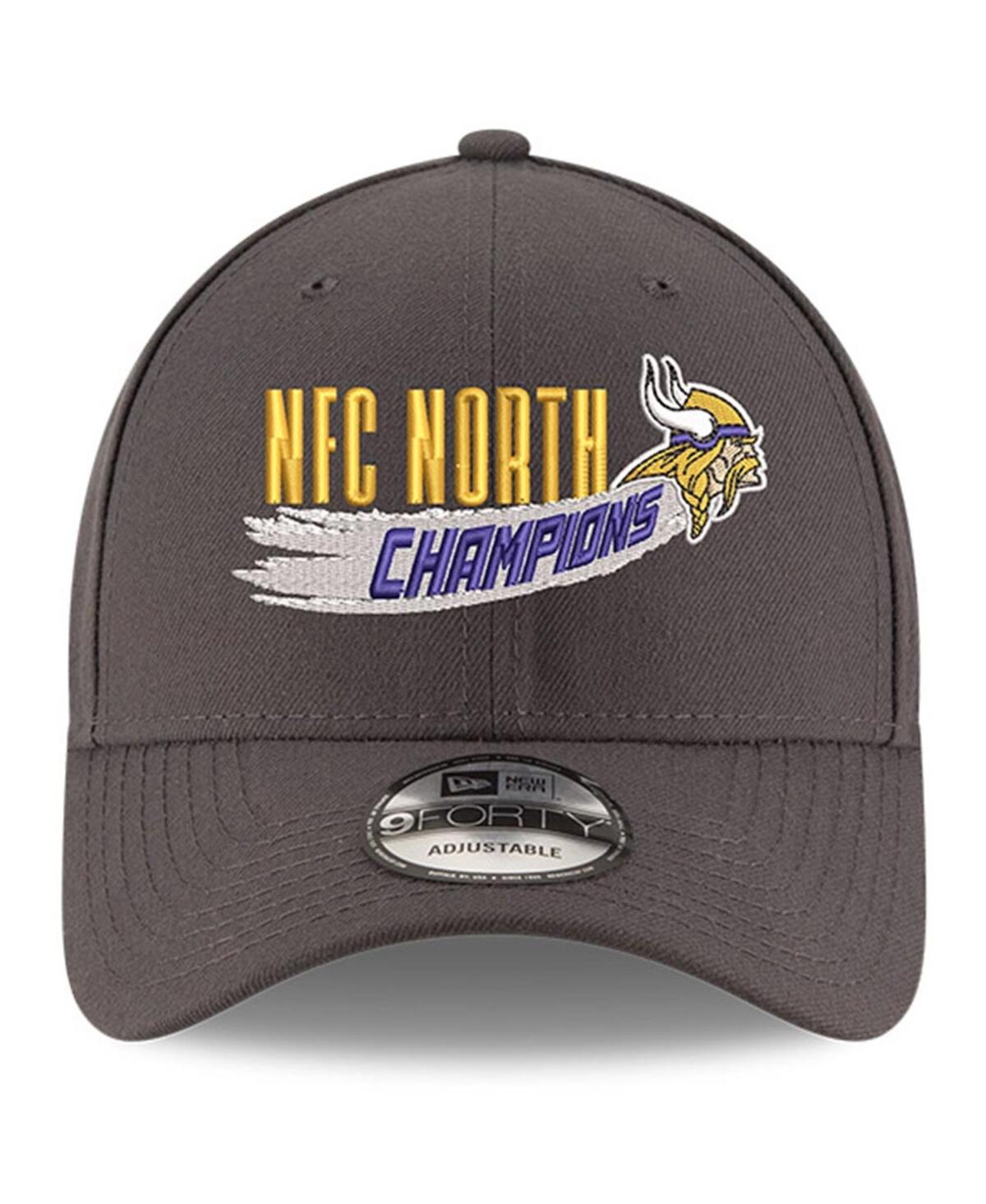 Men's New EraMinnesota Vikings 2022 Nfc North Division Champions 9FORTY Adjustable Hat - Graphite