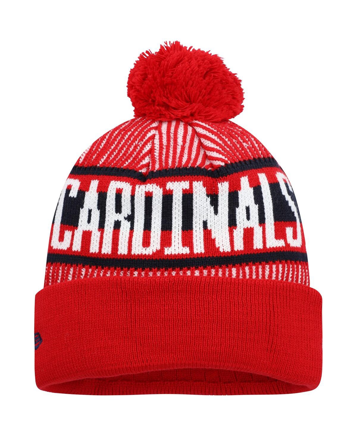 Shop Fanatics Men's  Red St. Louis Cardinals Striped Cuffed Knit Hat With Pom
