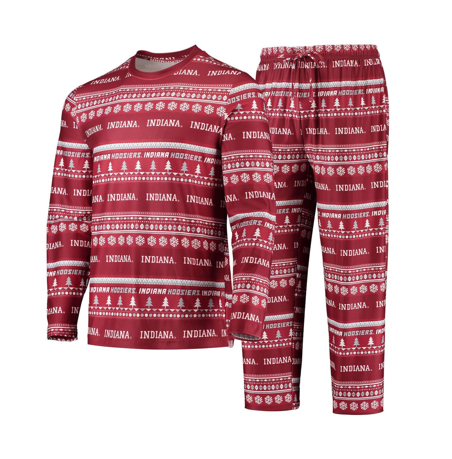 Мужской комплект для сна Concepts Sport Indiana Hoosiers Ugly Sweater, Crimson — фото 1