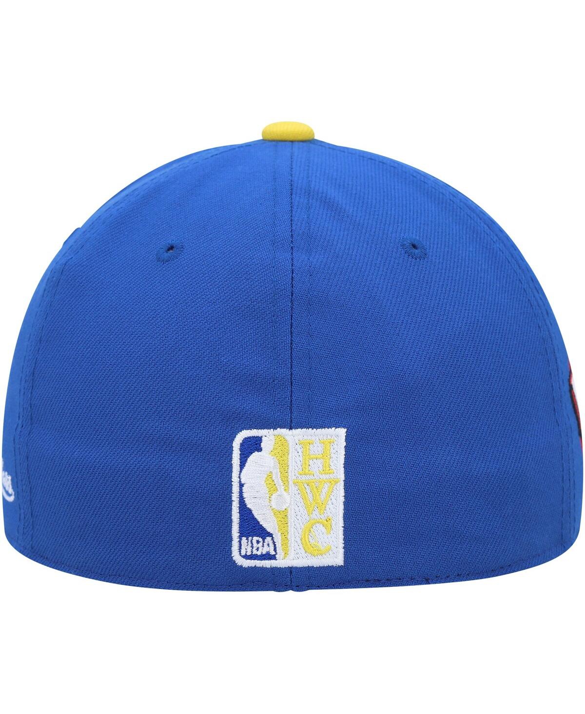 Men's Mitchell & NessGolden State Warriors Hardwood Classics Coast to Coast Fitted Hat - Royal