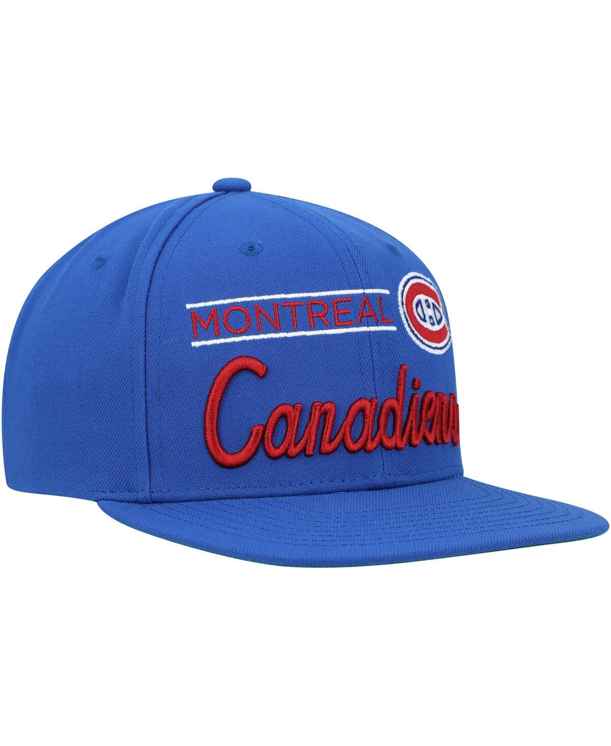 Men's Mitchell & NessMontreal Canadiens Retro Lock Up Snapback Hat - Blue