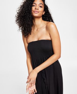 Strapless High-Low Dress Cover-Up
