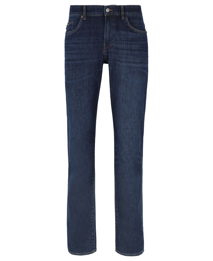 Hugo Boss Men's Slim-Fit Jeans in Dark-Blue Stretch Denim - Macy's
