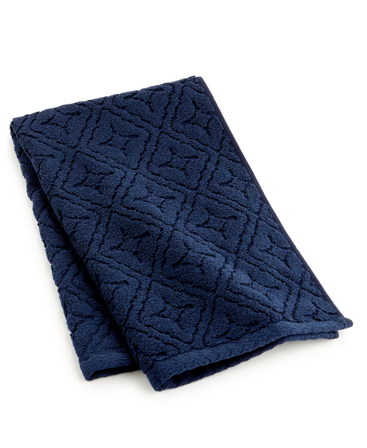 Hotel Collection Micro Cotton Sculpted Tonal Tile Hand Towel, 16" X 30", Created For Macy's In Midnight