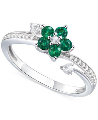 3-Pc. Set Amethyst (1 ct. t.w.) & Lab-Grown White Sapphire (3/8 ct. t.w.) Flower Pendant Necklace, Stud Earrings, & Ring in Sterling Silver (Also in Additional Gemstones)