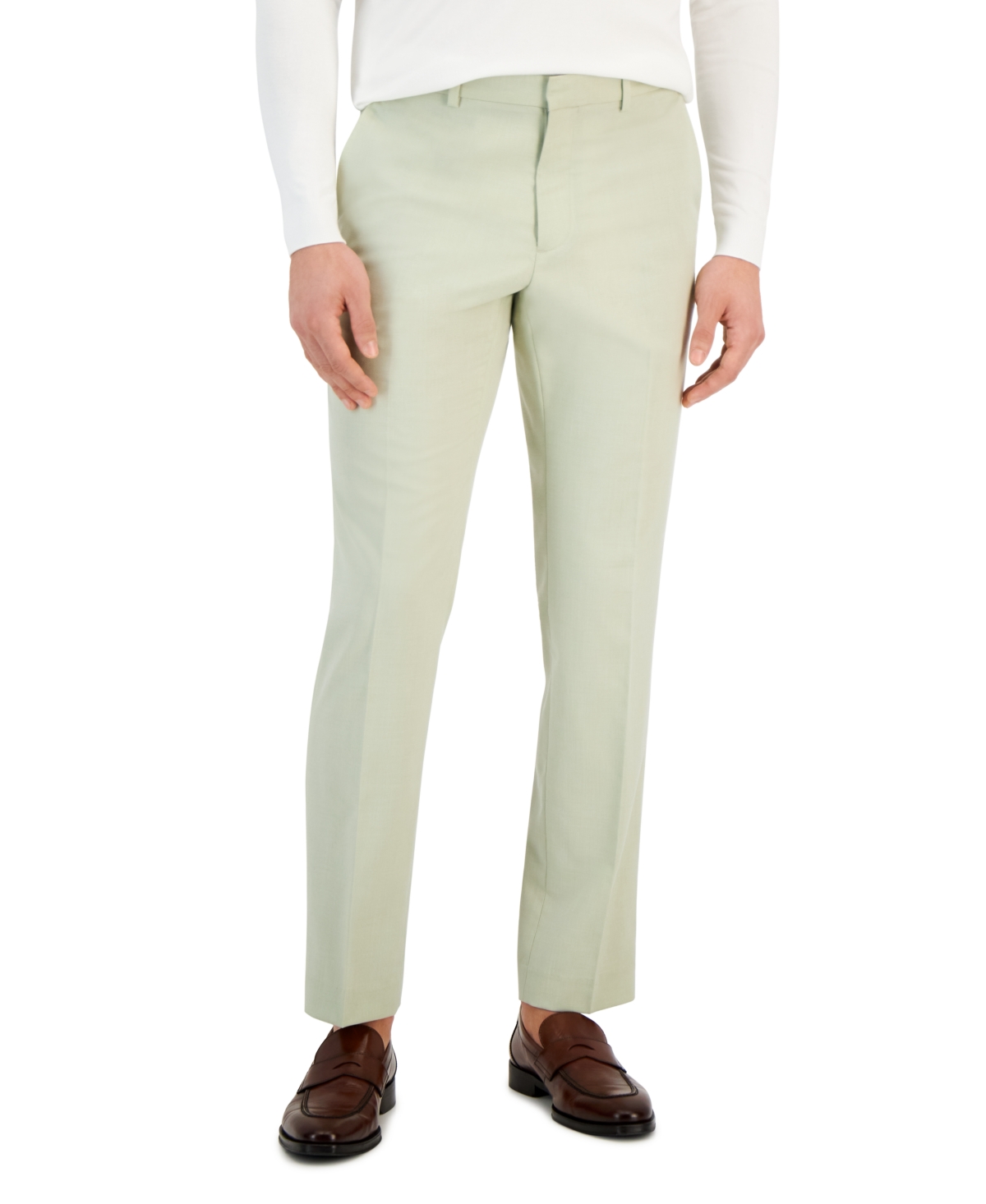 Shop Perry Ellis Portfolio Men's Slim-fit Stretch Pants In Dark Beige