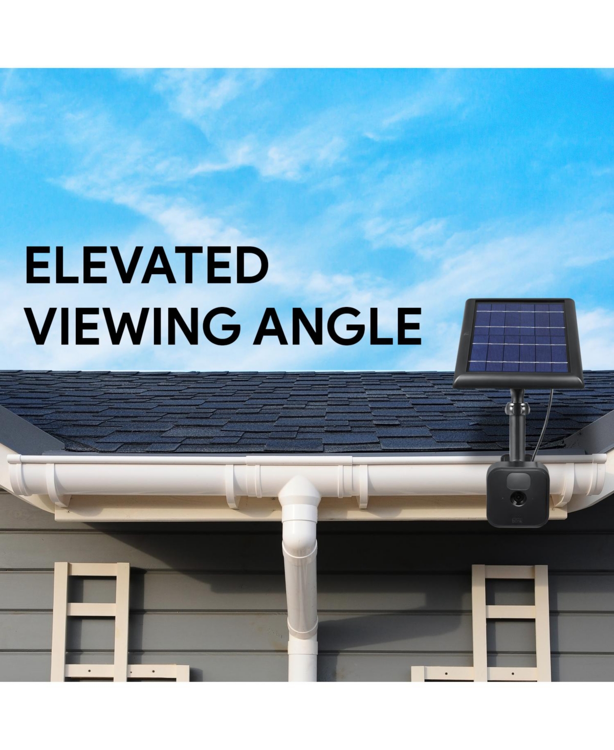 Wasserstein 2-in-1 Universal Gutter Mount Compatible with Wyze, Blink, Ring, Arlo, Eufy Camera - Mount Your Security Cam and Solar Panel