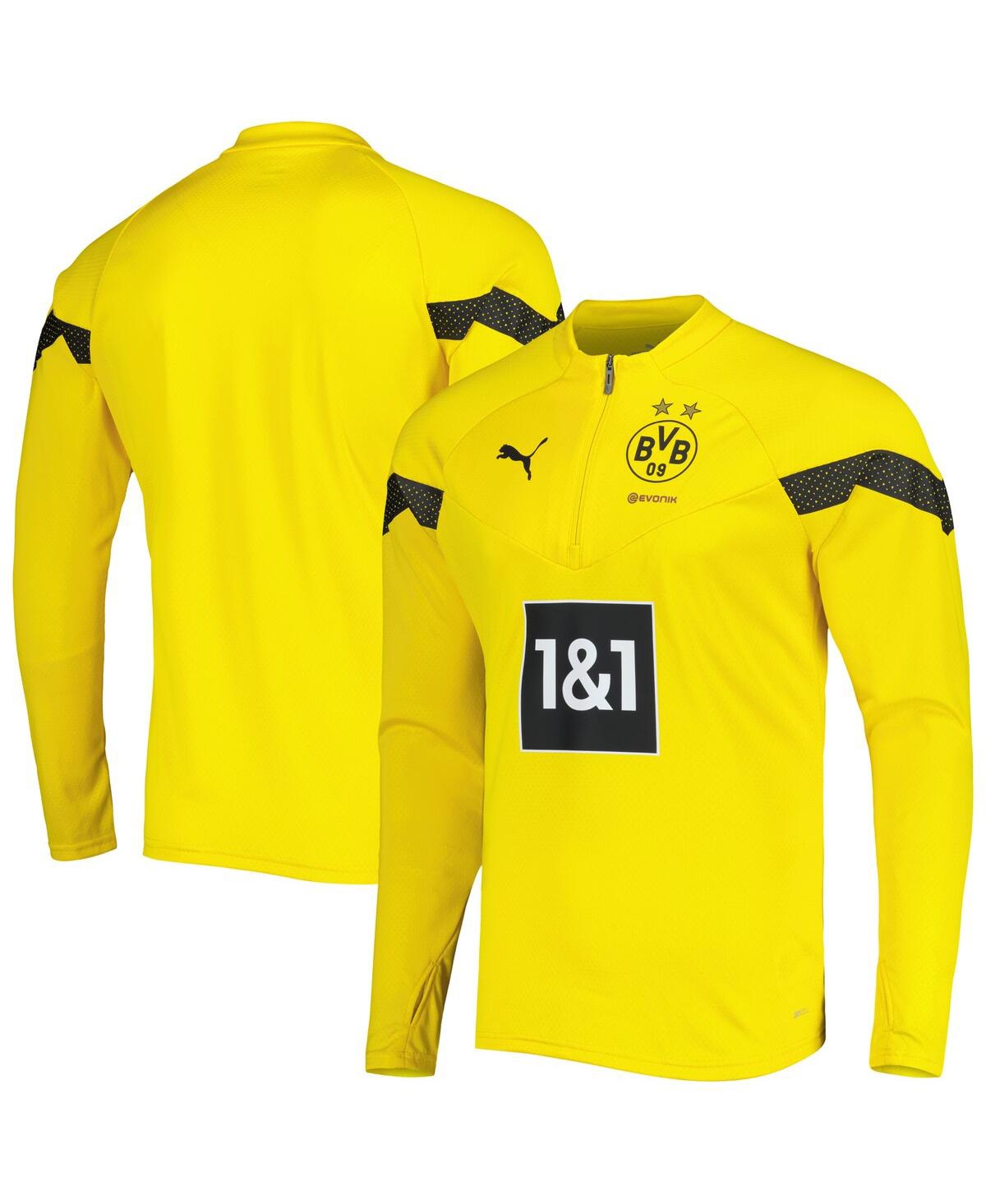 Puma Men's  Yellow Borussia Dortmund Raglan Drycell Quarter-zip Training Top