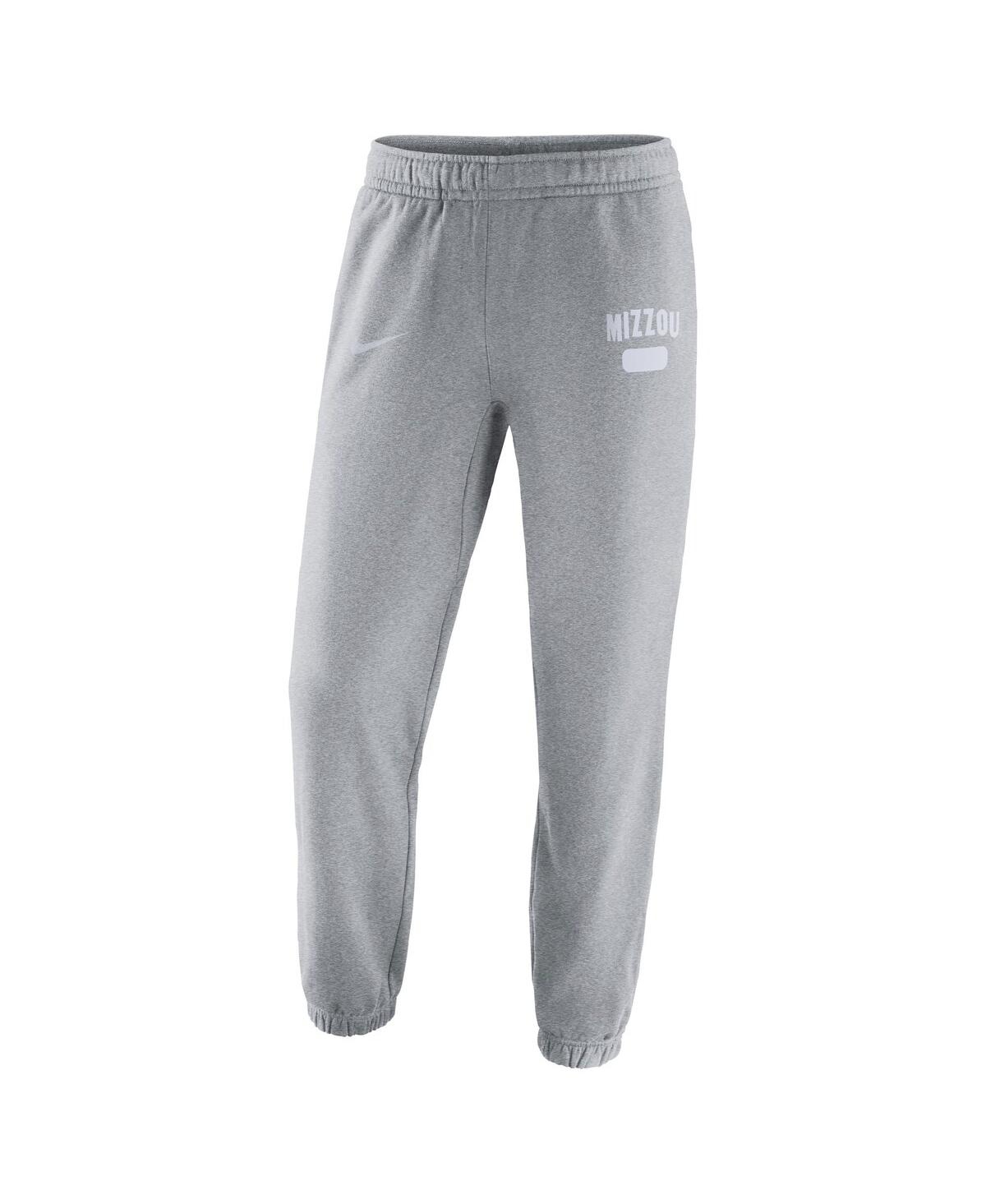 Shop Nike Men's  Heathered Gray Missouri Tigers Saturday Fleece Pants