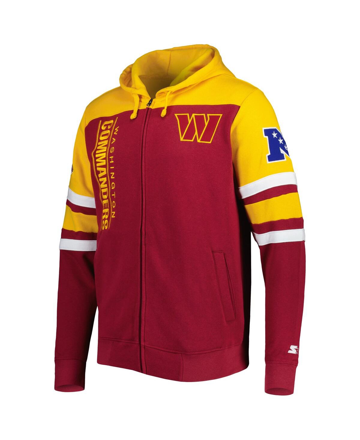 Shop Starter Men's  Burgundy Washington Commanders Extreme Full-zip Hoodie Jacket