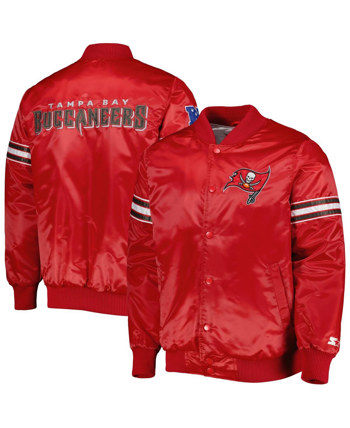 Starter Men's  Red Tampa Bay Buccaneers The Pick And Roll Full-snap Jacket