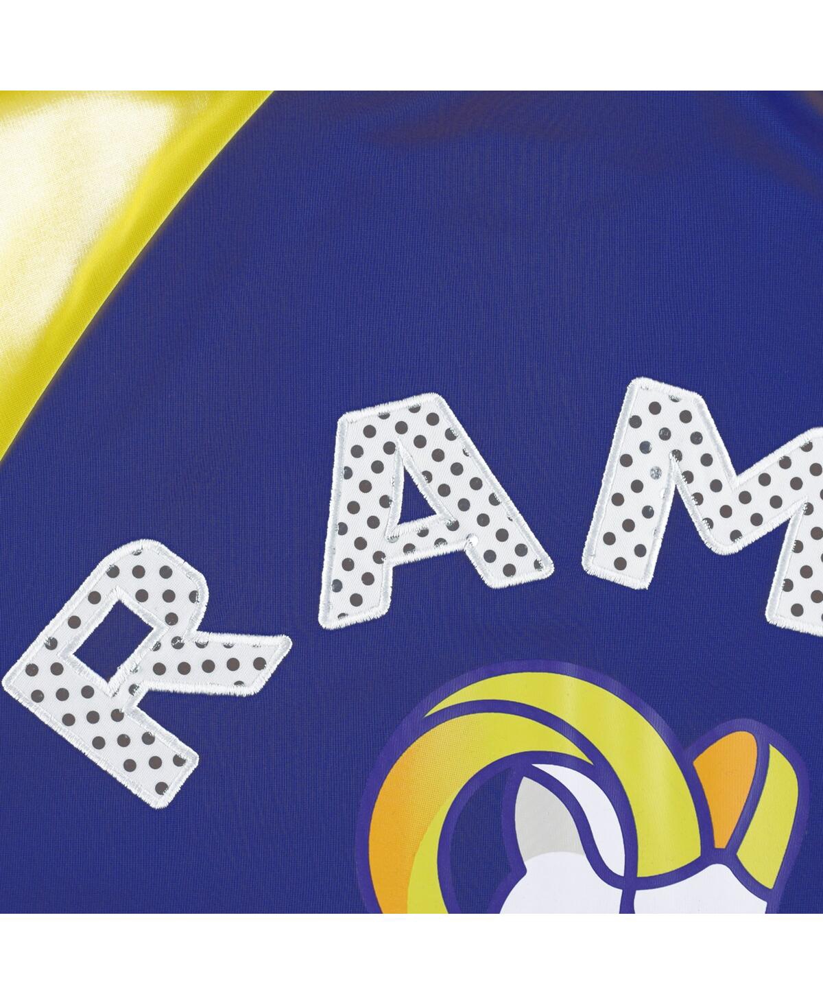 G-iii 4her By Carl Banks Women's  Royal, Gold Los Angeles Rams Confetti Raglan Full-zip Track Jacket In Royal,gold