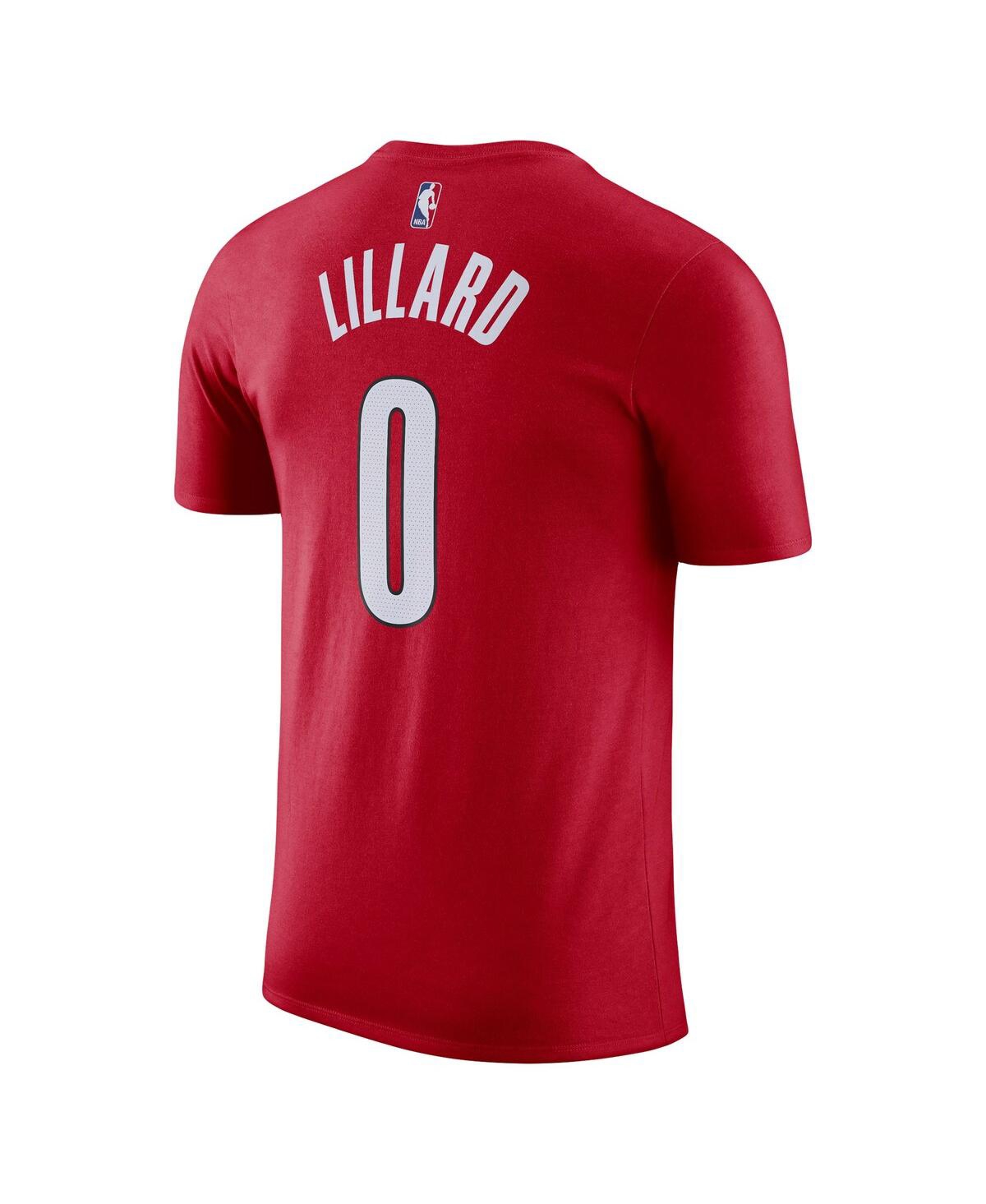 Shop Jordan Men's  Damian Lillard Red Portland Trail Blazers 2022/23 Statement Edition Name And Number T-s