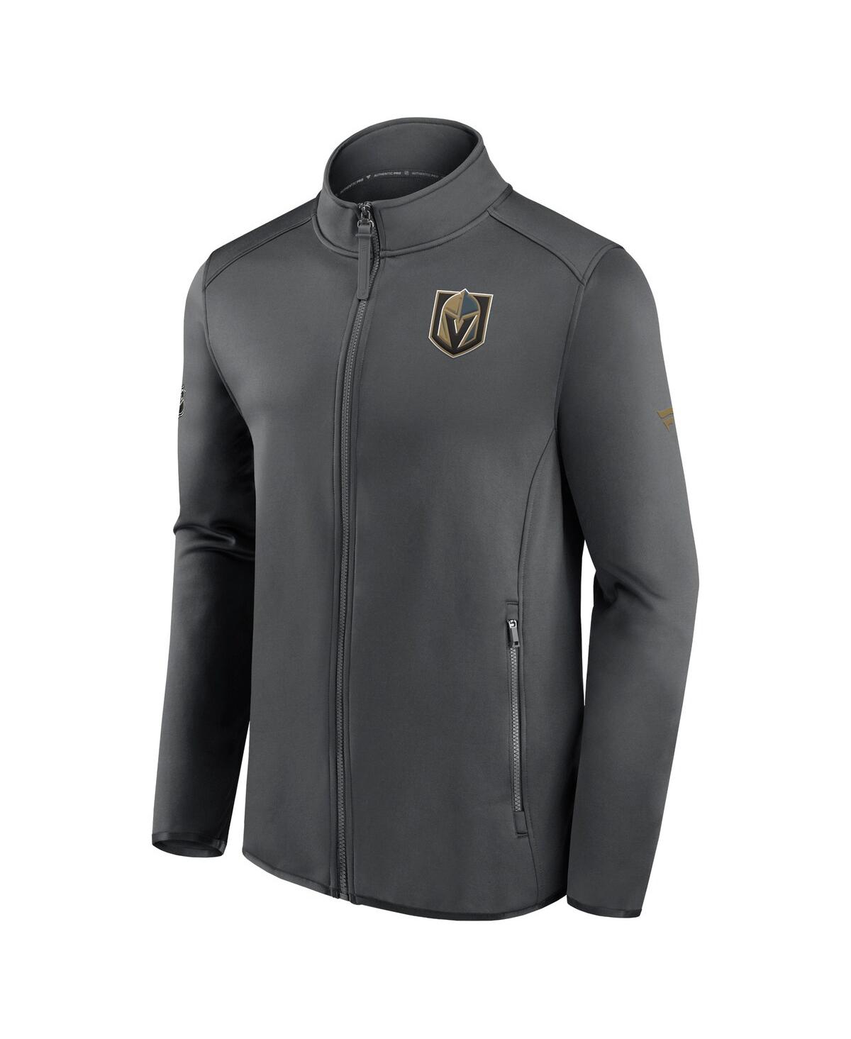 Shop Fanatics Men's  Gray Vegas Golden Knights Authentic Pro Rink Fleece Full-zip Jacket