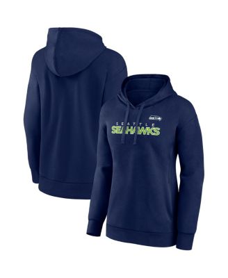 Women's College Navy Seattle Seahawks Checklist Crossover V-Neck Pullover Hoodie