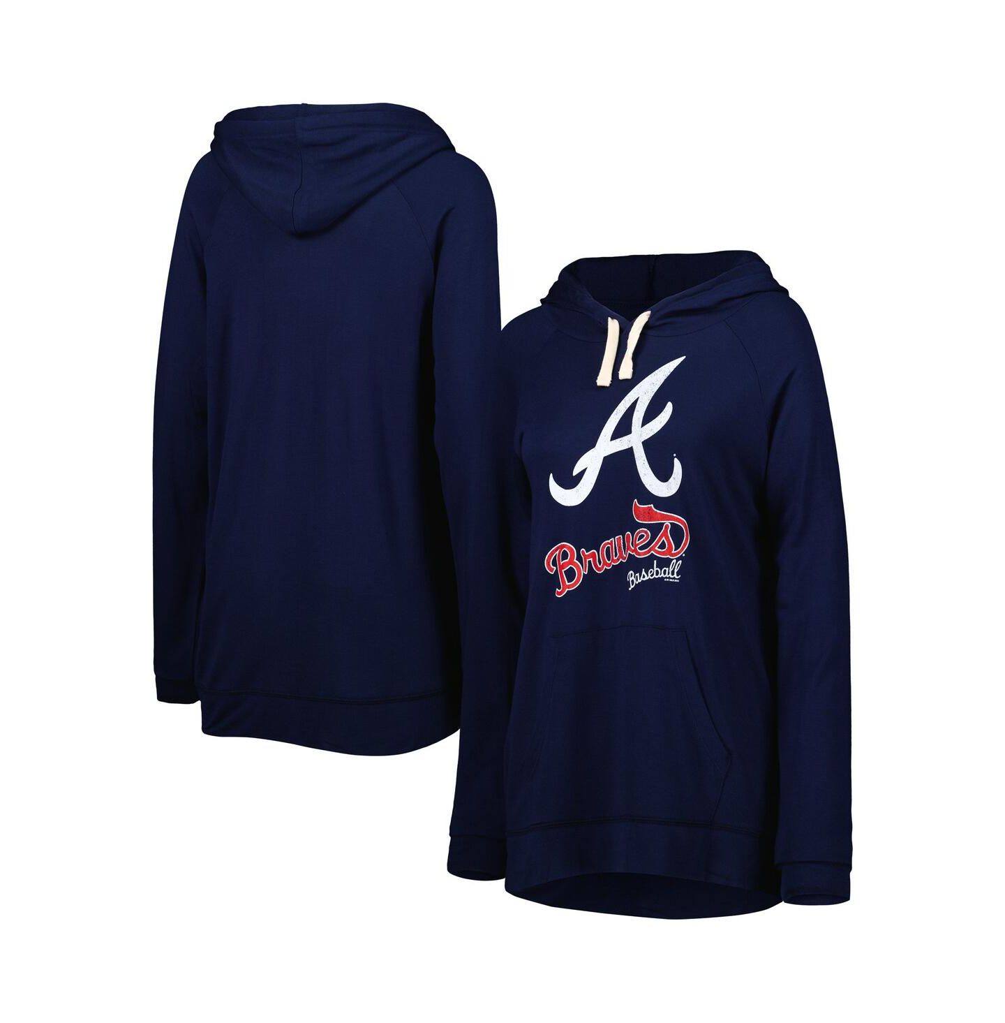 Женское худи Touch Navy Atlanta Braves Pre-Game Raglan Pullover — фото 2