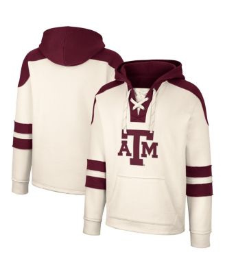 Men's Cream Texas A&M Aggies Lace-Up 4.0 Vintage-Like Pullover Hoodie