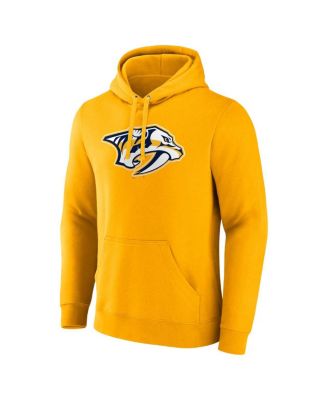 Men's Gold Nashville Predators Primary Logo Pullover Hoodie