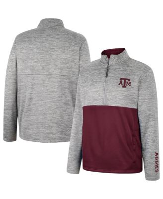 Men's Gray Texas A&M Aggies John Half-Zip Jacket