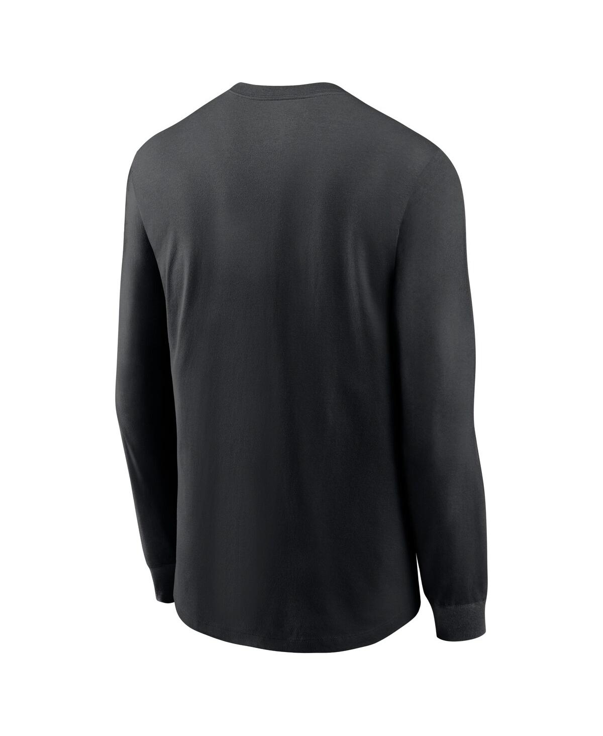 Shop Nike Men's  Black New Orleans Saints Team Slogan Long Sleeve T-shirt