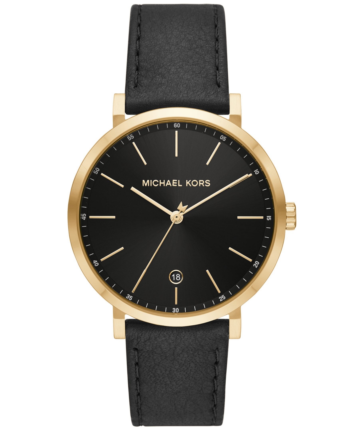 Michael Kors Men's Irving Three-hand Black Leather Watch 42mm