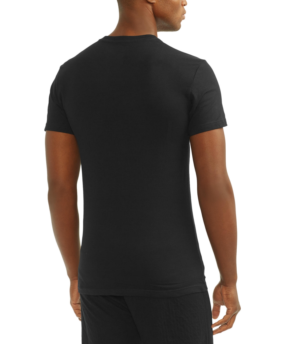 Shop Polo Ralph Lauren Men's Slim Fit V-neck Undershirt, 3-pack In Black